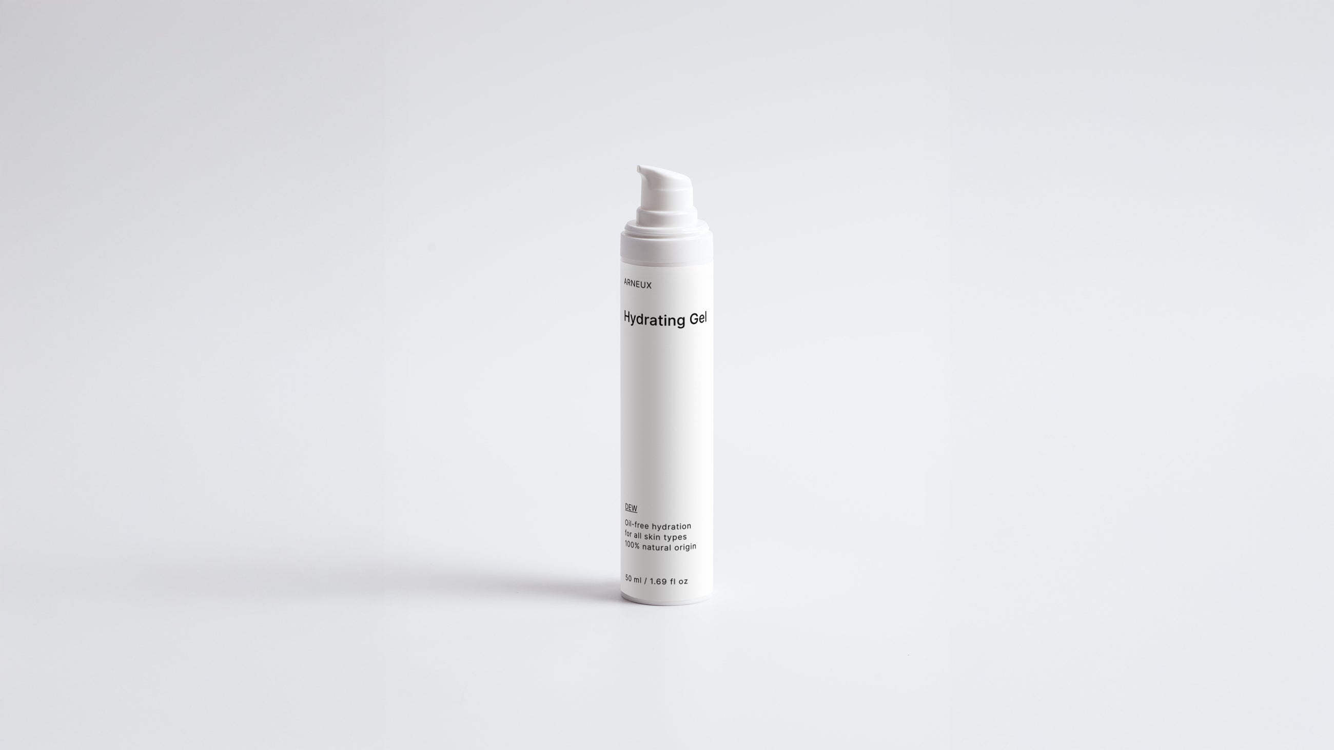 Arneux DEW hydrating gel pump bottle, front label on white background