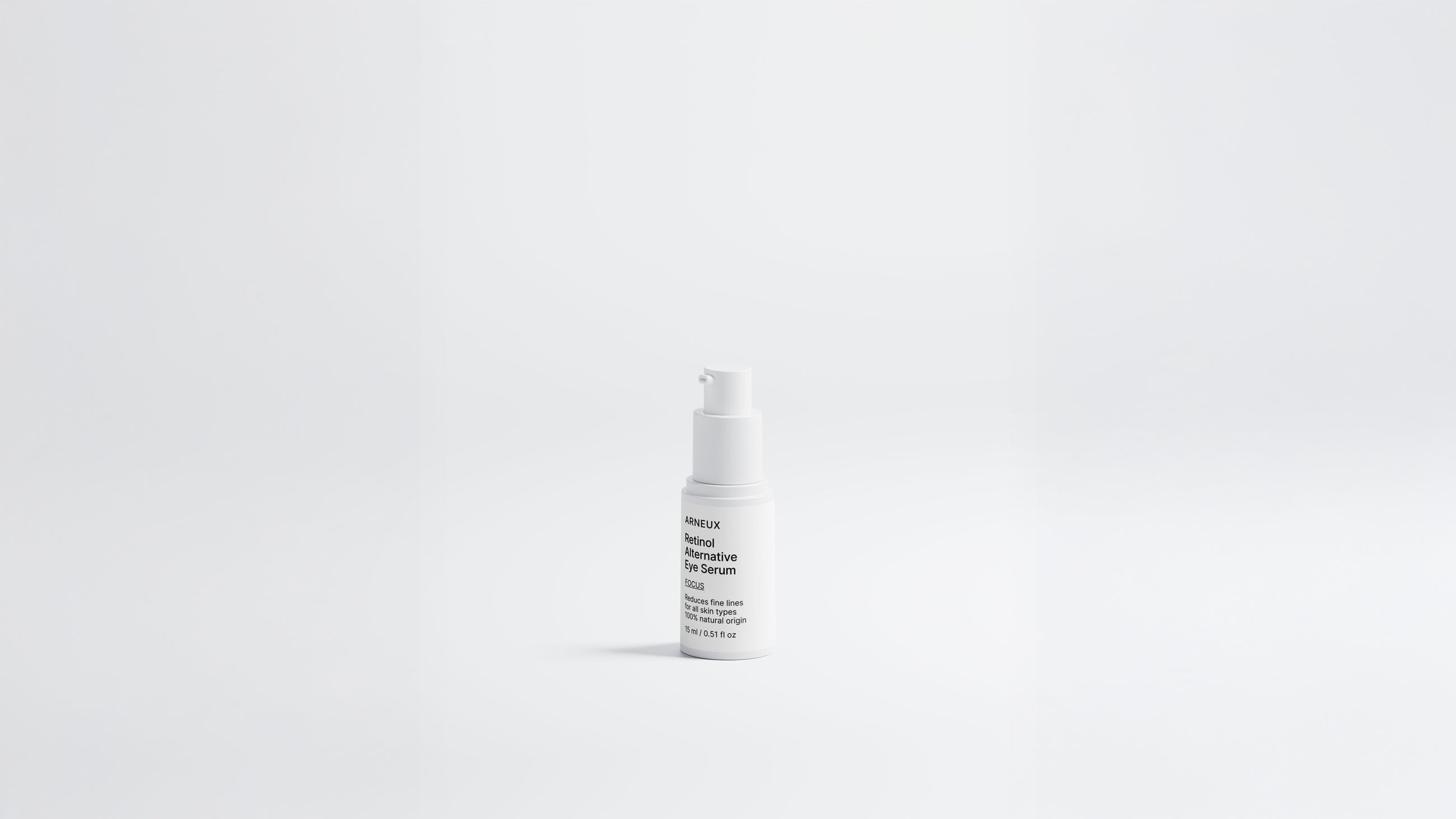 Arneux FOCUS retinol alternative eye serum pump bottle, front label on white background