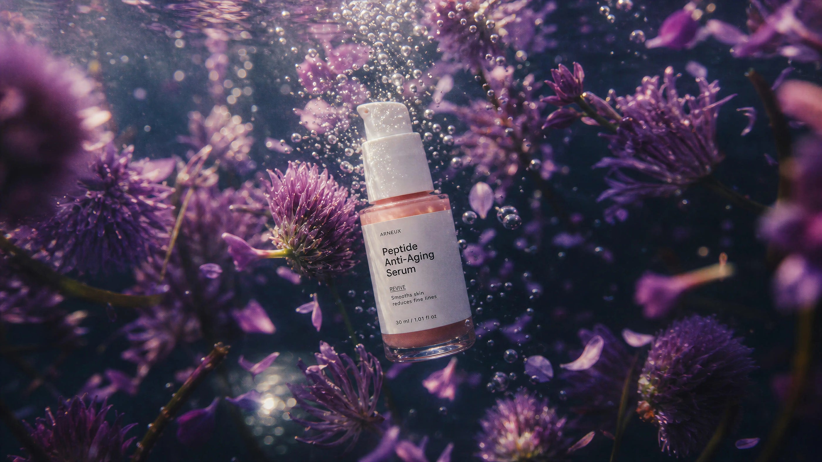 Anti aging morning skincare routine products including ARNEUX REVIVE serum