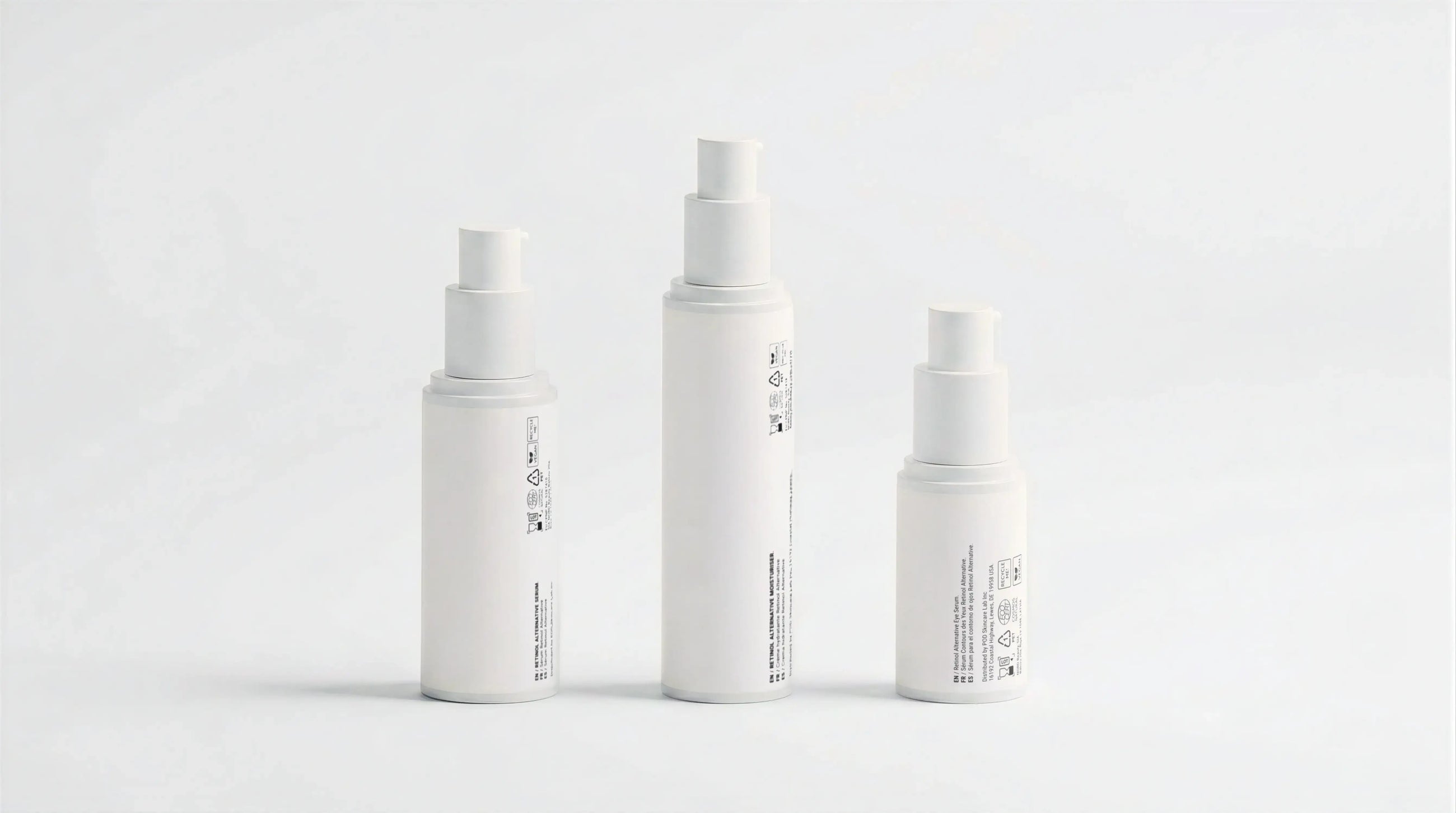 ARNEUX AGELESS organic anti-aging skincare routine, GLOW, RENEW and FOCUS on white background