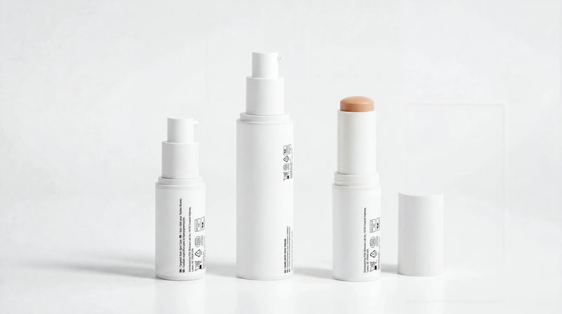 ARNEUX BALANCE organic dark spot routine, CORRECT, EVEN and BLEND on white background, COSMOS certified