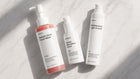 ARNEUX BEGIN organic daily skincare routine products on soft surface, COSMOS certified