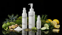 ARNEUX CLARIFY acne blemish routine with natural botanical ingredients on dark background