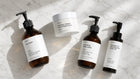 ARNEUX ELEVATE organic body care routine lifestyle shot, COSMOS certified glowing skin body set