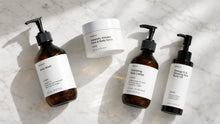 ARNEUX ELEVATE organic body care routine lifestyle shot, COSMOS certified glowing skin body set