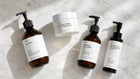 ARNEUX ELEVATE organic body care routine lifestyle shot, COSMOS certified glowing skin body set