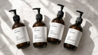 ARNEUX INDULGE organic body wash collection lifestyle shot, COSMOS certified shower routine