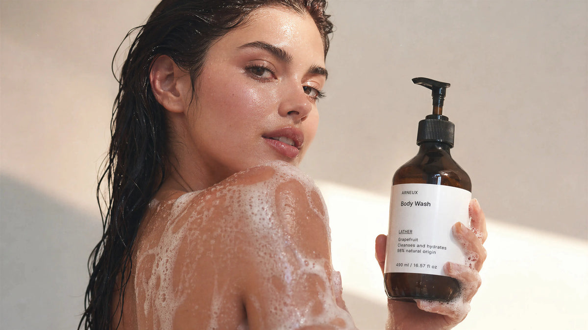 ARNEUX INDULGE · The Shower Edit product in use