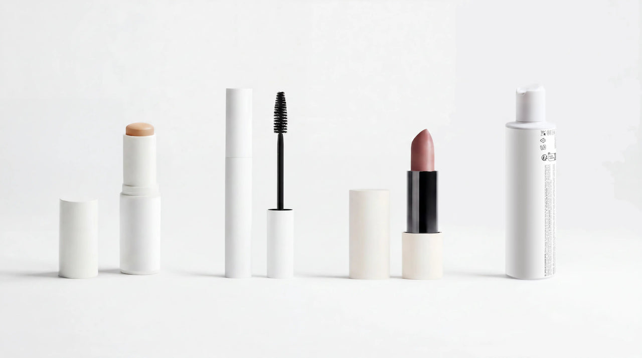 ARNEUX READY organic makeup routine, BLEND CC cream, DEFINE mascara, MATTE lipstick and BARE micellar water