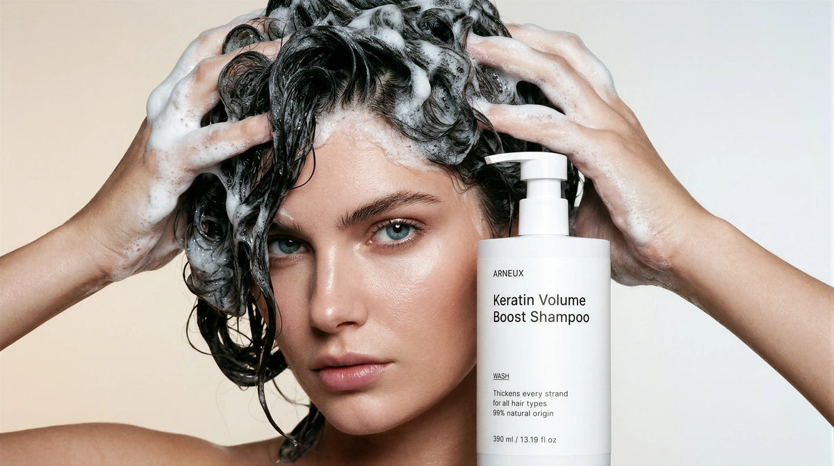 ARNEUX RESTORE · Keratin + Rosemary Hair System product in use