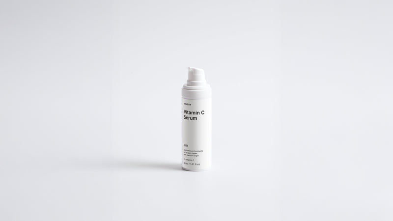 Arneux AURA vitamin C serum pump bottle, front label on white background