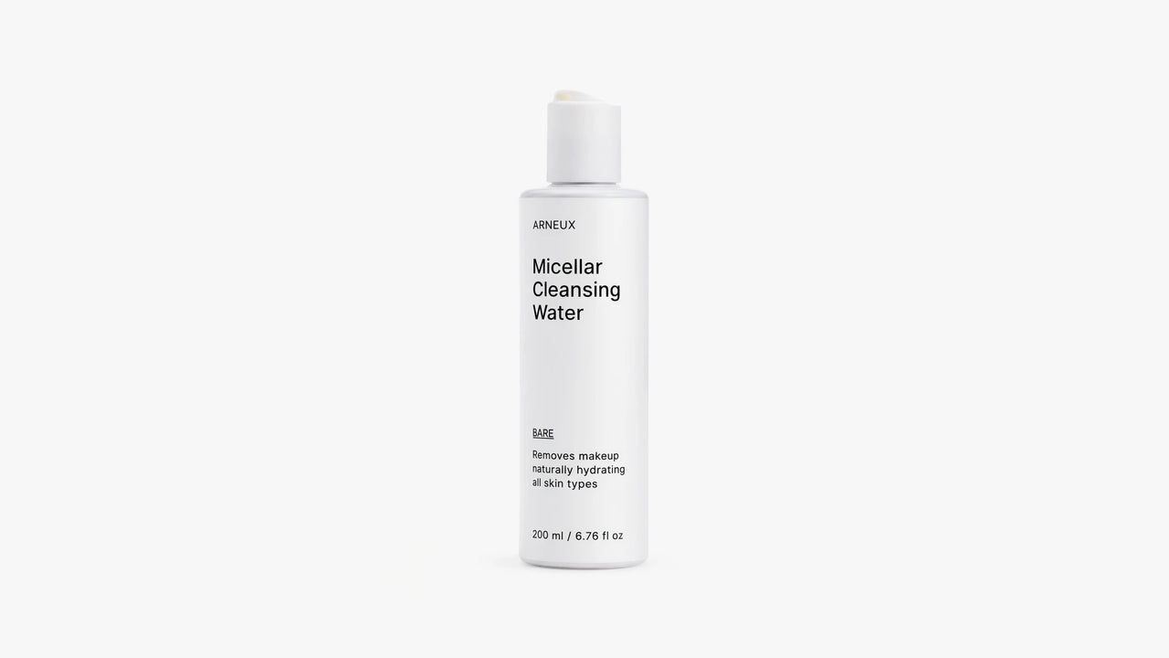 Arneux BARE micellar cleansing water 200ml bottle, front label, white background