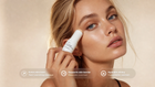 Woman applying BLEND ceramide CC stick to cheekbone, evens skin tone and supports skin barrier callouts