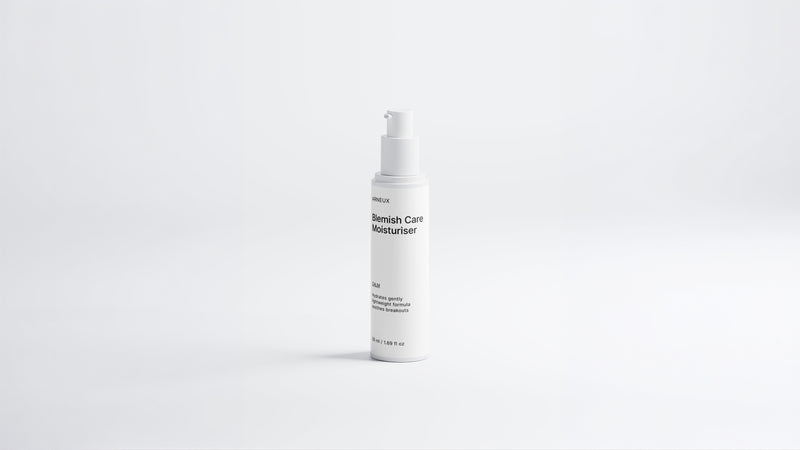 Arneux CALM blemish care moisturizer pump bottle, front label on white background