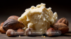 Organic shea butter chunks with almonds and sunflower oil, panthenol Pro-B5 ingredient callouts for CARE lotion