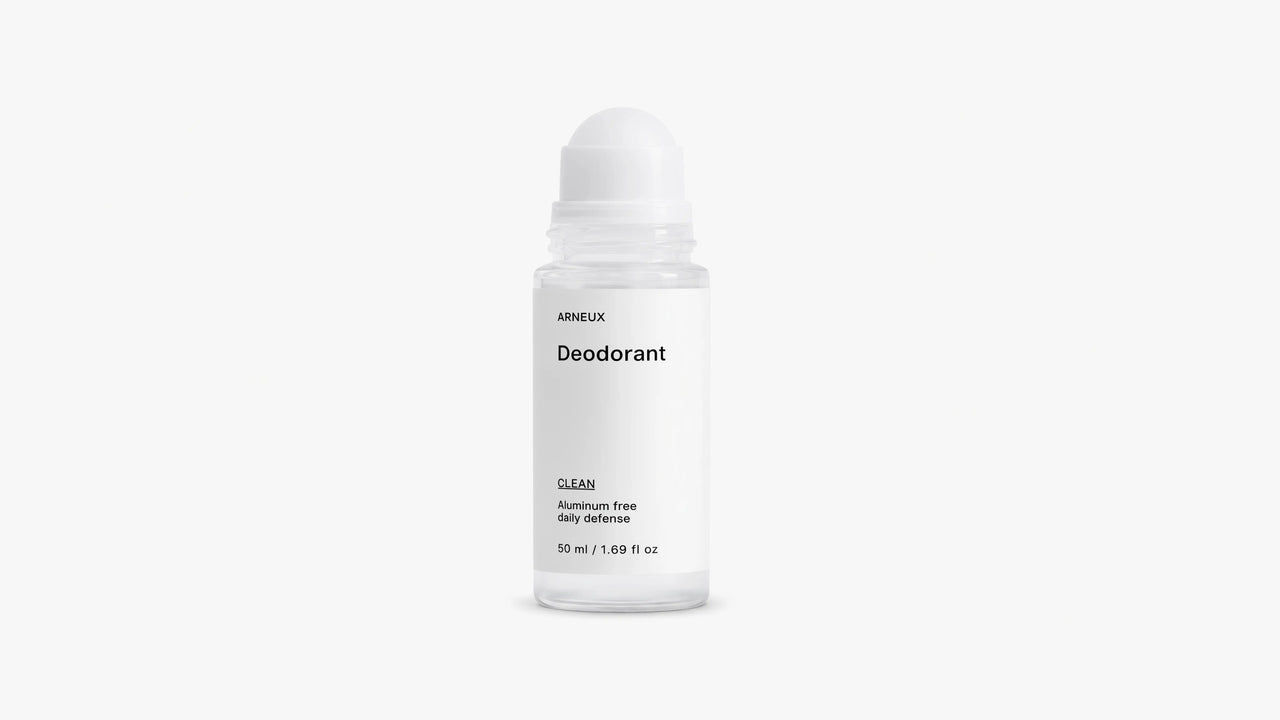 ARNEUX natural deodorant in a clean white studio setting