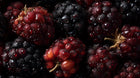Dark mixed berries blackberries raspberries close-up, antioxidant ingredients in CLEANSE