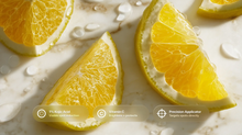 Lemon wedges with 1% kojic acid, vitamin C and precision applicator ingredient callouts