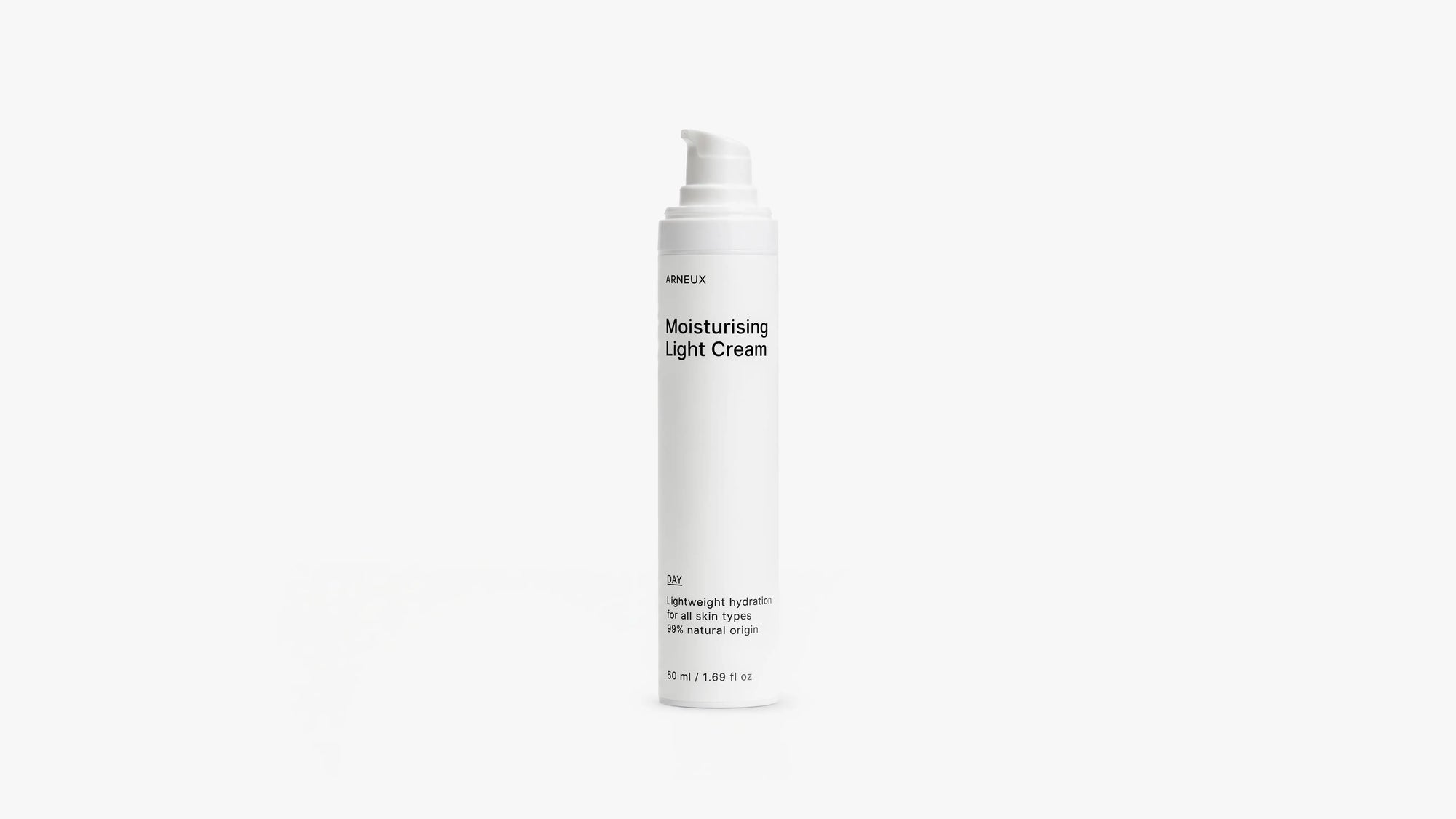 Arneux DAY moisturizing light cream pump bottle, front label on white background