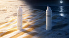 DAY moisturizing light cream and NIGHT rich cream bottles paired together in evening moonlit scene