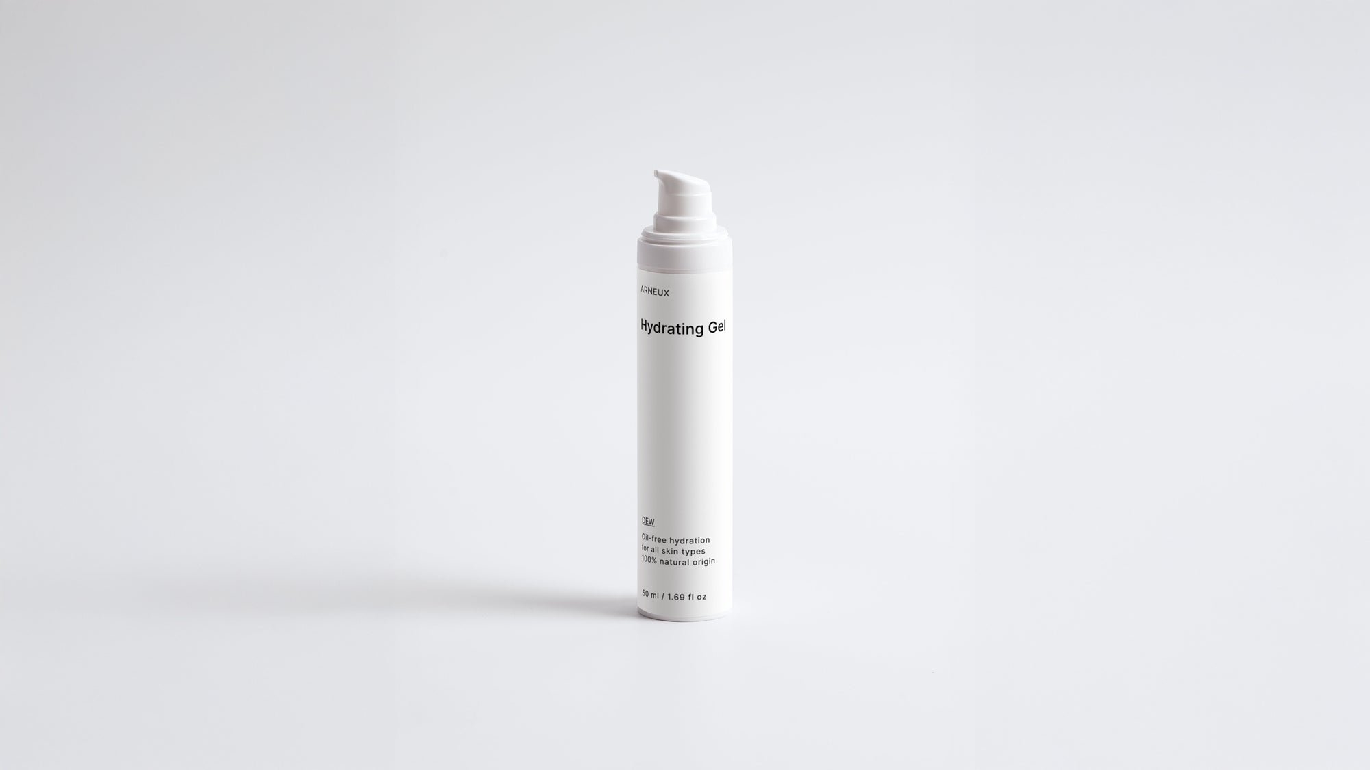 Arneux DEW hydrating gel pump bottle, front label on white background