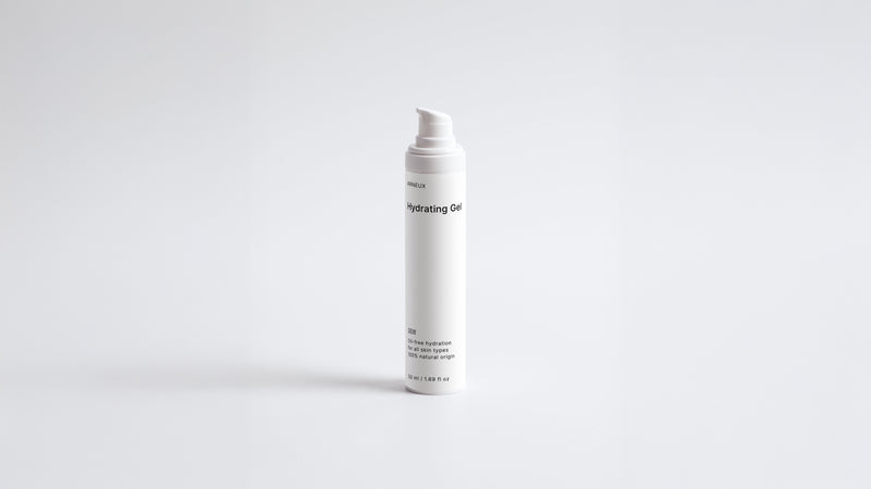 Arneux DEW hydrating gel pump bottle, front label on white background