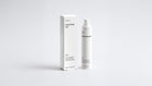 DEW hydrating gel bottle and box packaging set on grey background