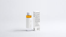 DISSOLVE biphasic makeup remover bottle beside box, side view showing back label text