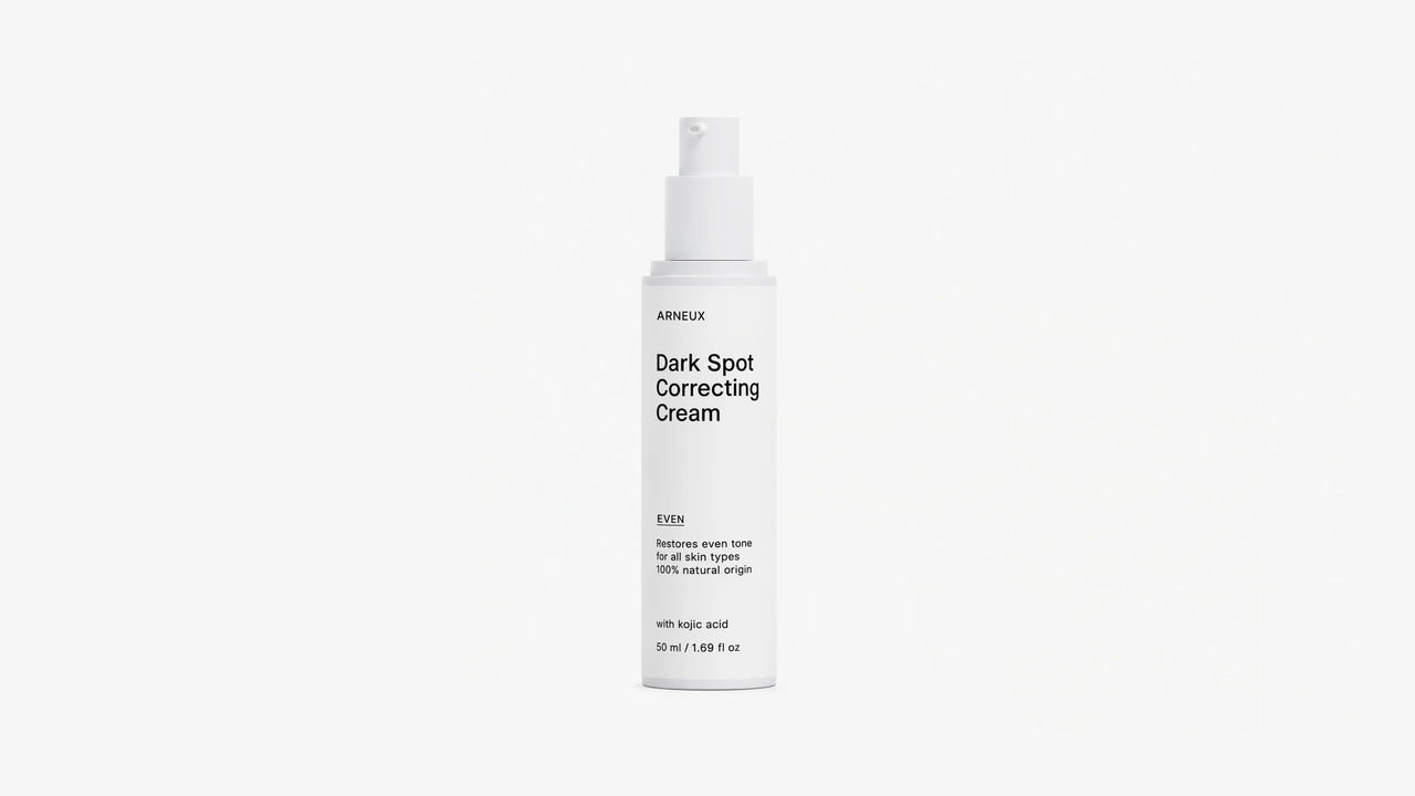 Arneux EVEN dark spot correcting cream pump bottle, front label on white background