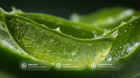 Aloe vera gel close-up with bakuchiol, caffeine and hyaluronic acid ingredient callouts