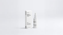 GLOW retinol alternative serum bottle and box packaging set on grey background