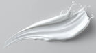 Lightweight hydrating body lotion cream swiped on grey surface, smooth non-greasy texture