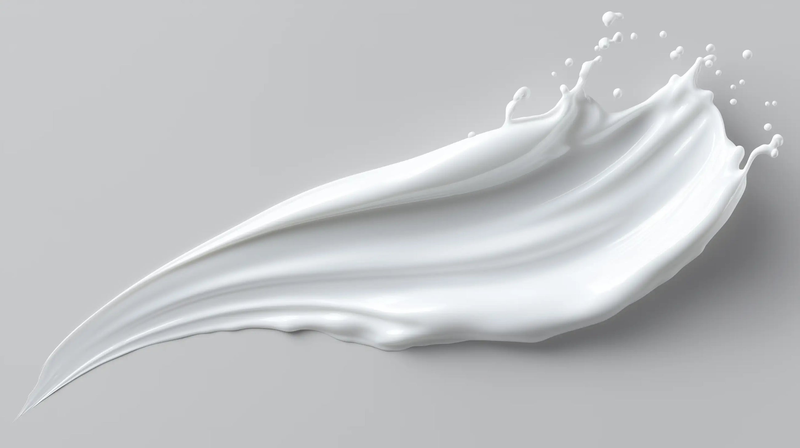 Lightweight hydrating body lotion cream swiped on grey surface, smooth non-greasy texture