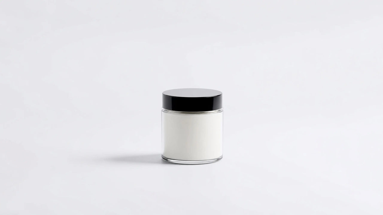 LAVENDER travel candle glass jar back label and side view, hand-poured natural soy wax cotton wick