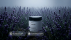 LAVENDER travel candle in misty lavender field at dusk, EU-made zero synth no petroleum no toxins callouts