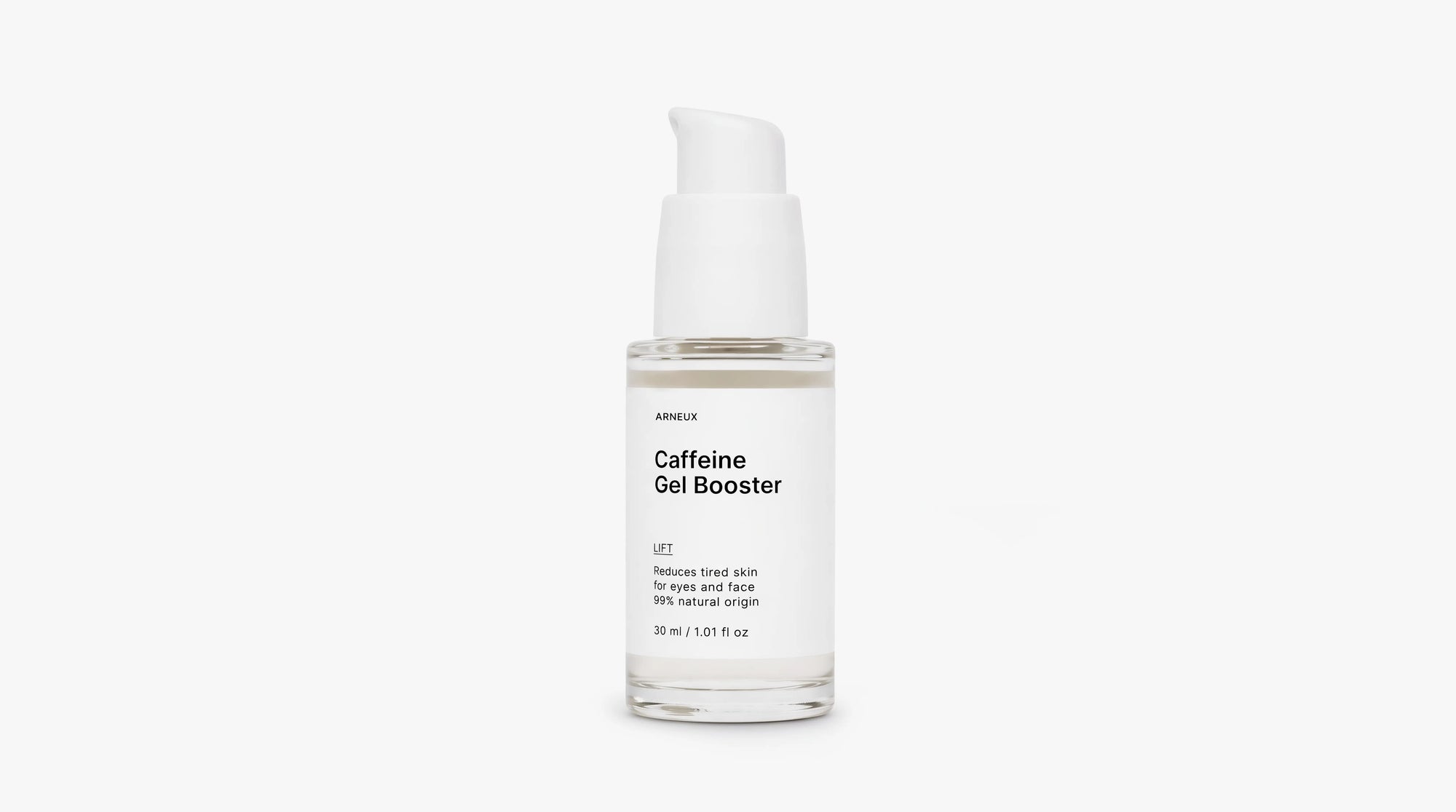 Arneux LIFT caffeine gel booster bottle, front label on white background