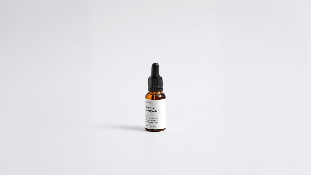 Arneux LIFT caffeine gel booster amber dropper bottle, front label on white background