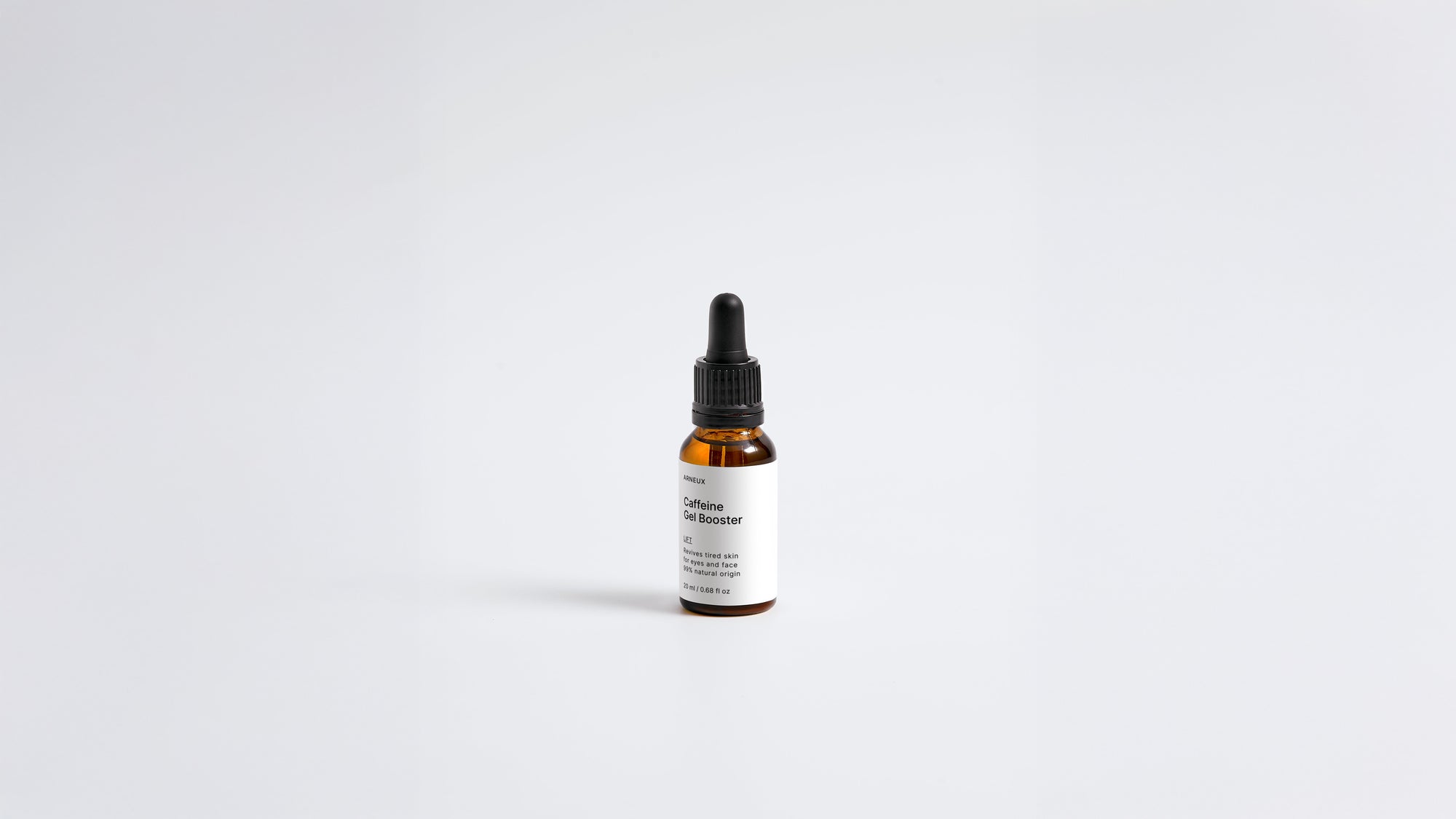 Arneux LIFT caffeine gel booster amber dropper bottle, front label on white background