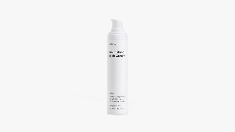Arneux NIGHT nourishing rich cream pump bottle, front label on white background