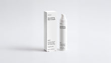 NIGHT nourishing rich cream bottle and box packaging set on grey background