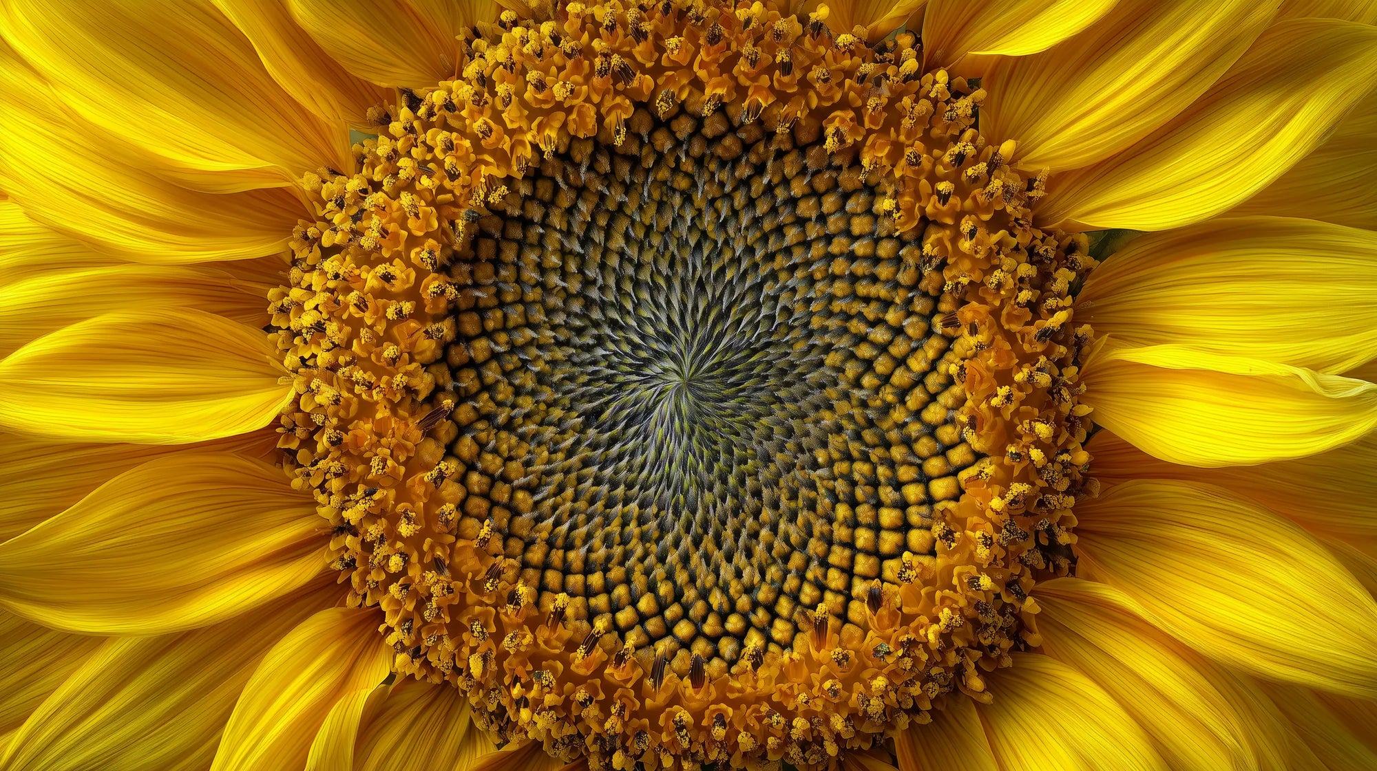 Sunflower close-up macro, source of organic sunflower oil omega fatty acids in NOURISH body oil