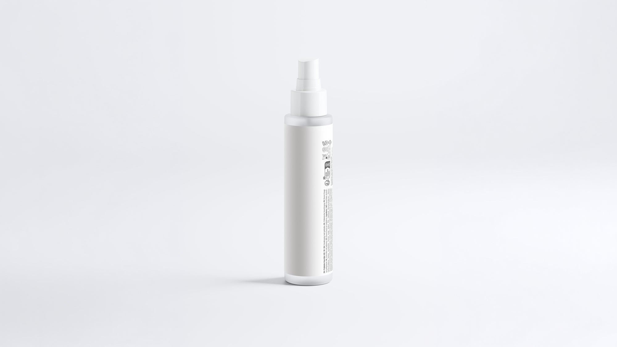REFRESH prebiotics face mist slim spray bottle, side profile showing back label text
