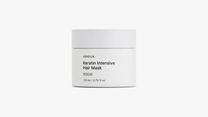 Arneux RESCUE keratin intensive hair mask white jar, front label on white background