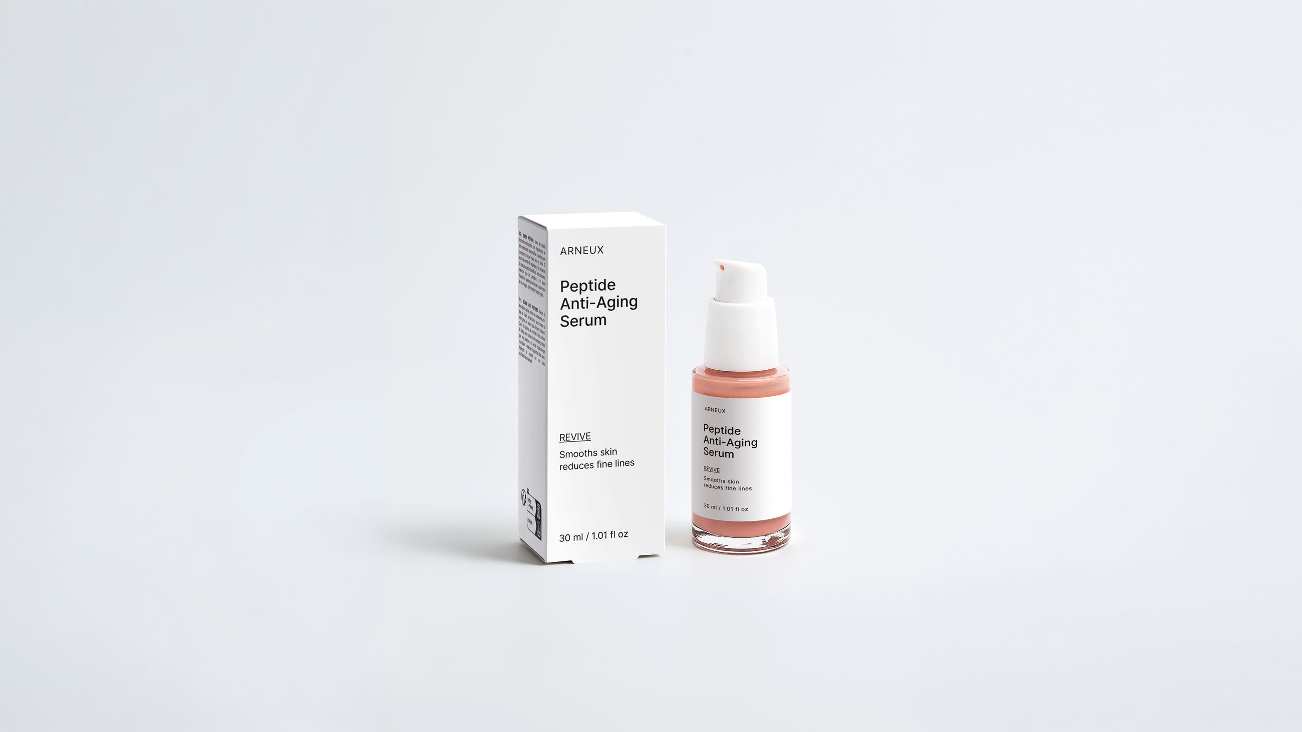 REVIVE peptide anti-aging serum bottle beside open box, front label and product name visible
