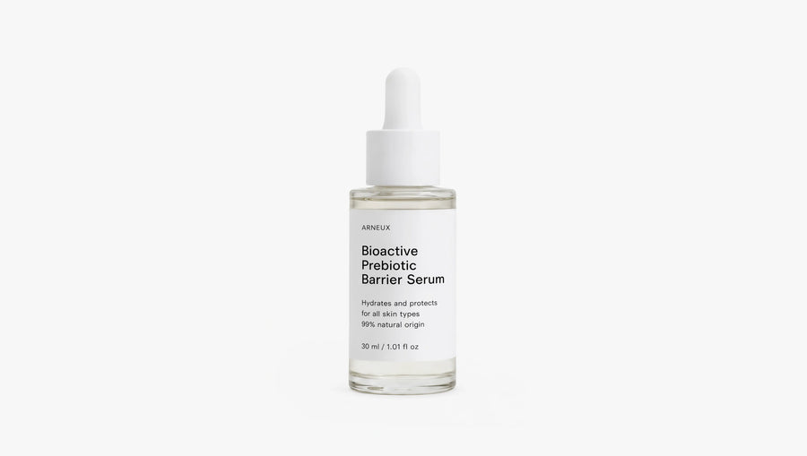 Arneux SHIELD bioactive prebiotic barrier serum dropper bottle, front label on white background