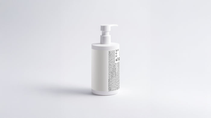 SMOOTH keratin volume boost conditioner bottle side view showing back label on grey background