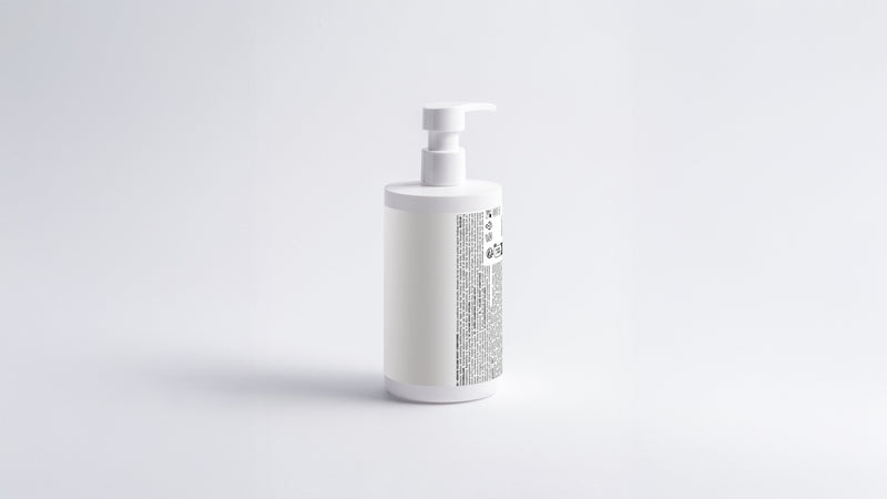 SMOOTH keratin volume boost conditioner bottle side view showing back label on grey background