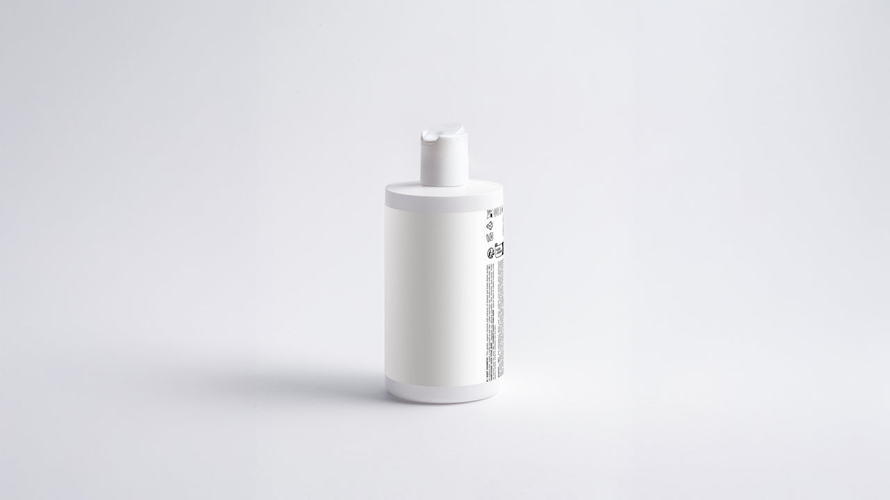 SOFT gentle baby shampoo bottle back label and side view on white background