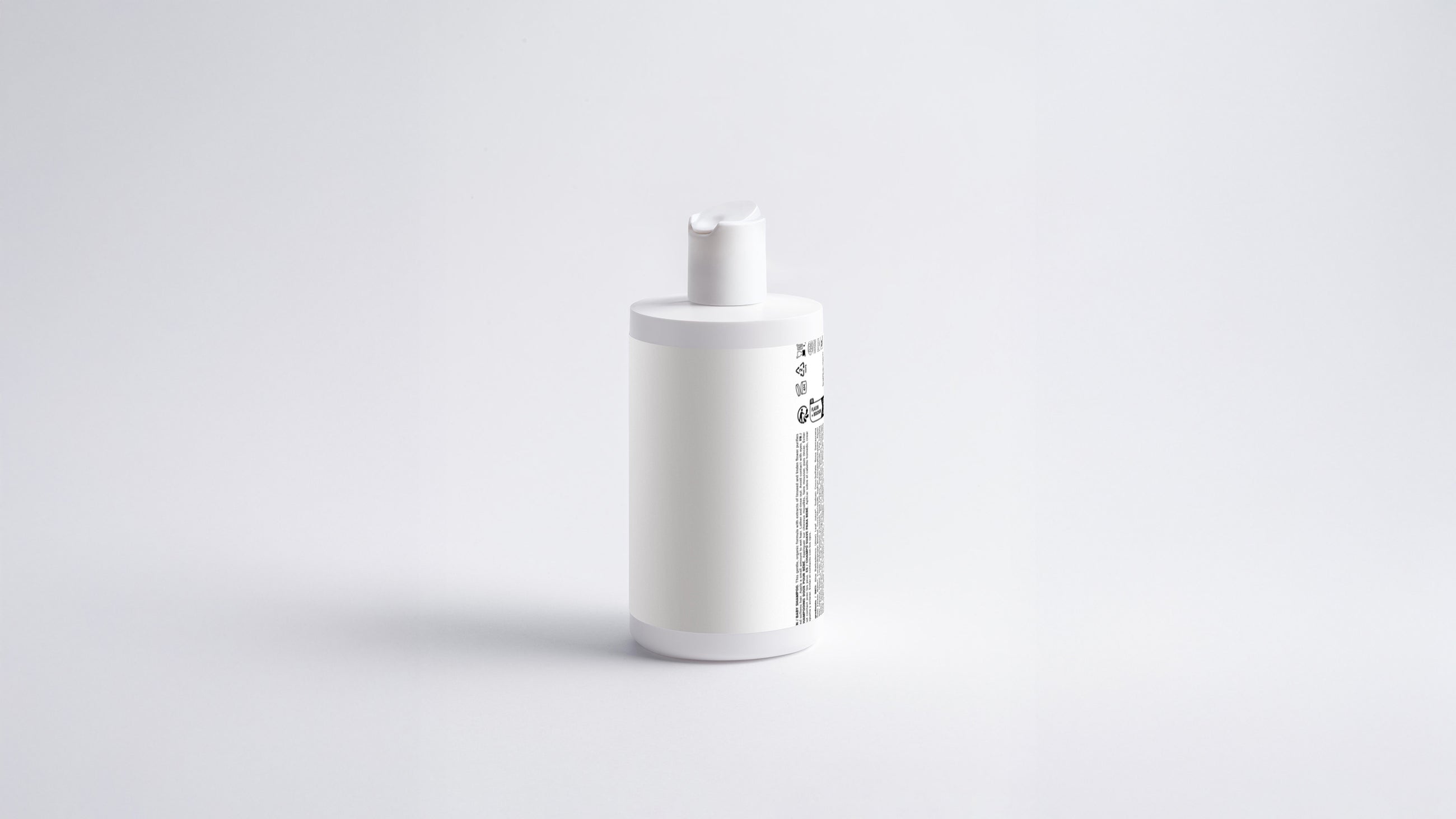 SOFT gentle baby shampoo bottle back label and side view on white background