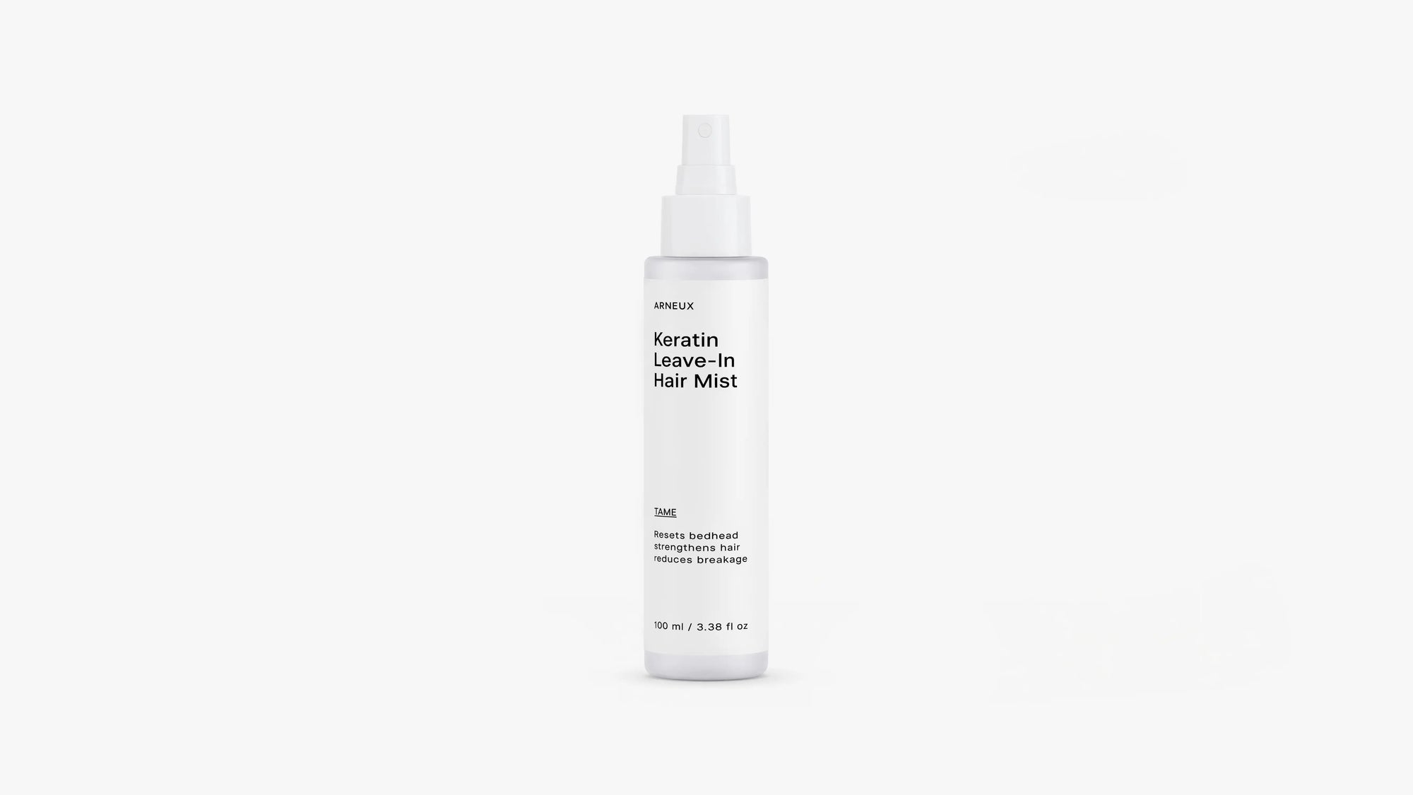 ARNEUX TAME keratin leave-in hair mist spray bottle, front label on white background